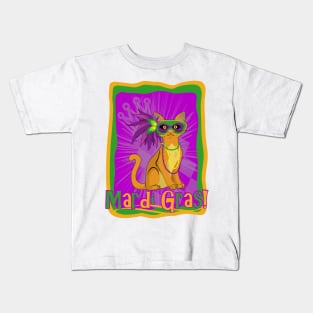 Mardi Gras Cat Kids T-Shirt